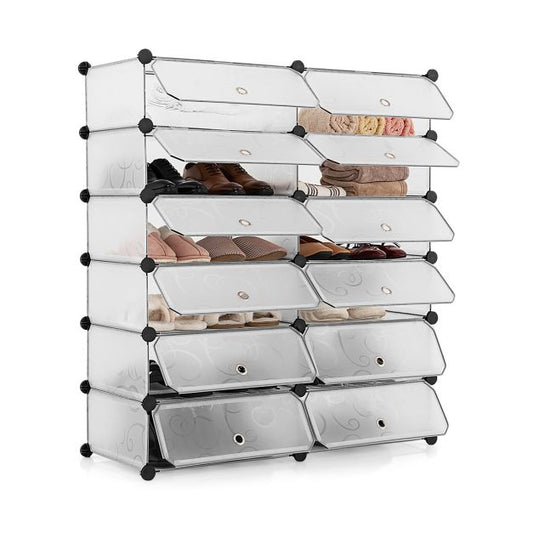 Maximize Your Shoe Storage: 24 Pairs Shoe Rack Organizer with 12-Cube DIY Modular Design