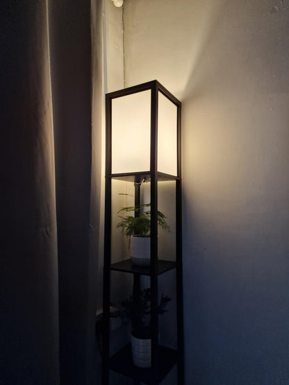 Elegant Black 3-Tier Shelf Floor Lamp