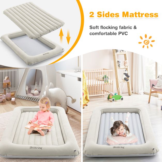Portable Comfort - Inflatable Toddler Travel Bed with Electric Pump for Kids' Room and Bedroom