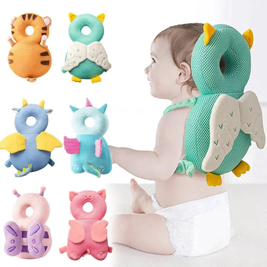 Cartoon Baby Head Protector Backpack Pillow: Soft PP Cotton Cushion for 1-3 Year Olds - Toddler Children's Safety Essential!