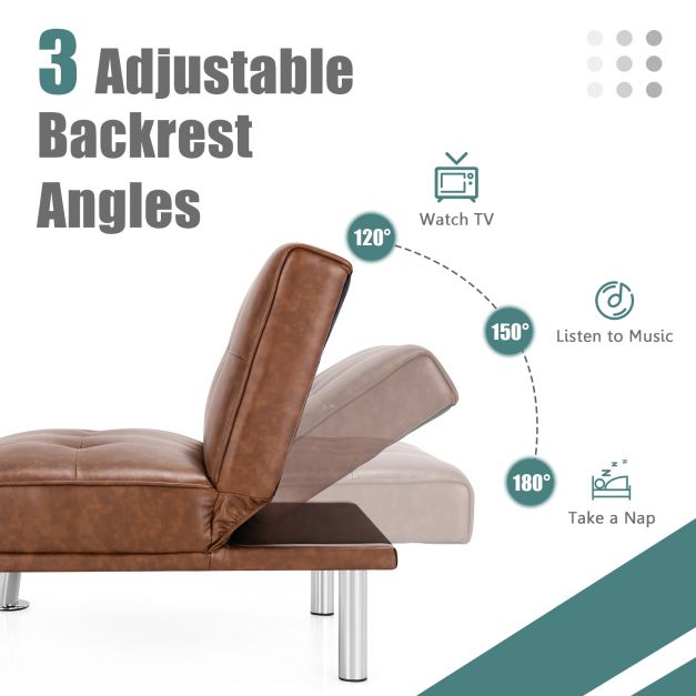 Single Sofa Chair with 3-Position Adjustable Backrest for Home Office