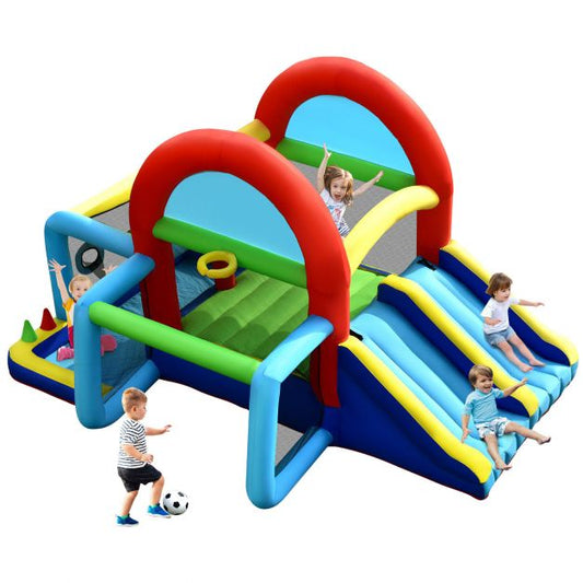 Dual Slide Inflatable Bounce House with Jumping Area