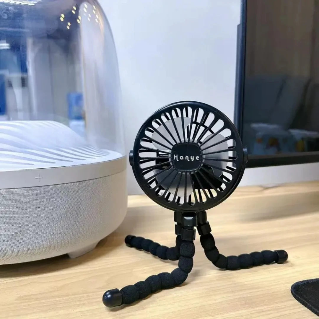 Bladeless Mini Folding Fan – Silent USB Ventilator for Desk, Stroller
