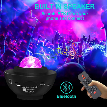 Bluetooth music star night light projector