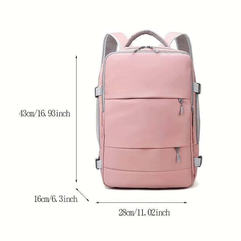 Stylish Women's Backpack: Large Capacity for Journeys, Multifunctional with Shoe Storage, Waterproof with Dry and Wet Separation