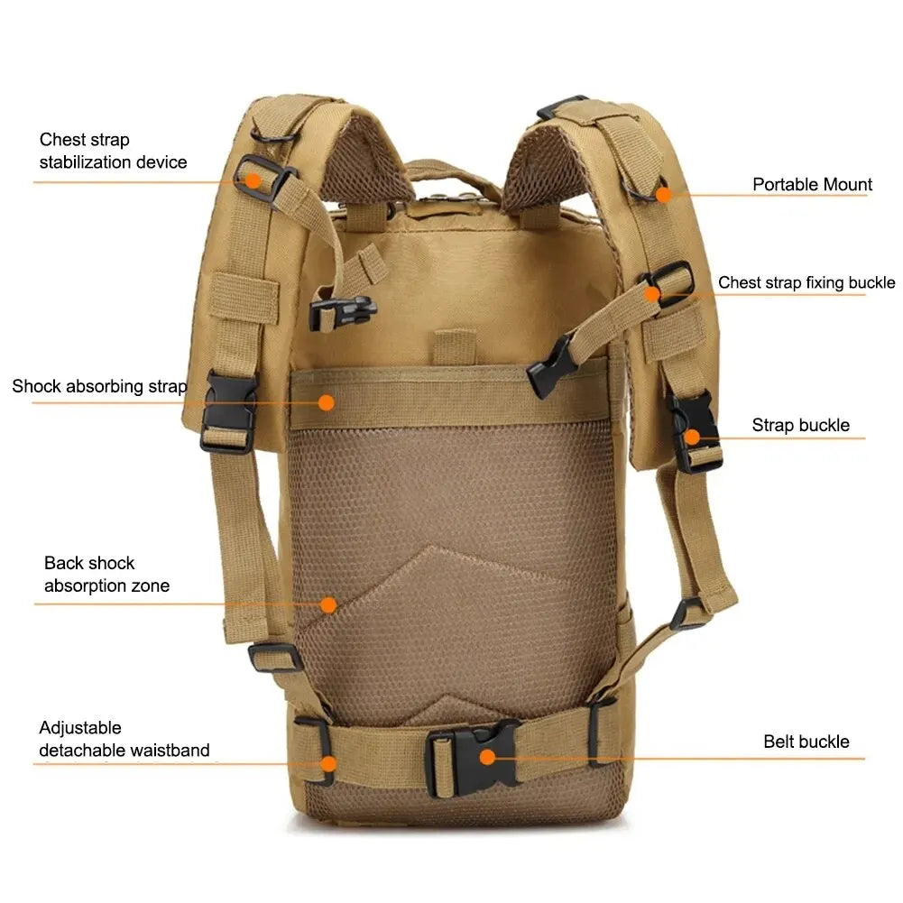 Military Tactical Backpack Travel Sports Camouflage Bag Outdoor Climbing Hunting Backpack Fishing Hiking Army 3P Pack Bag