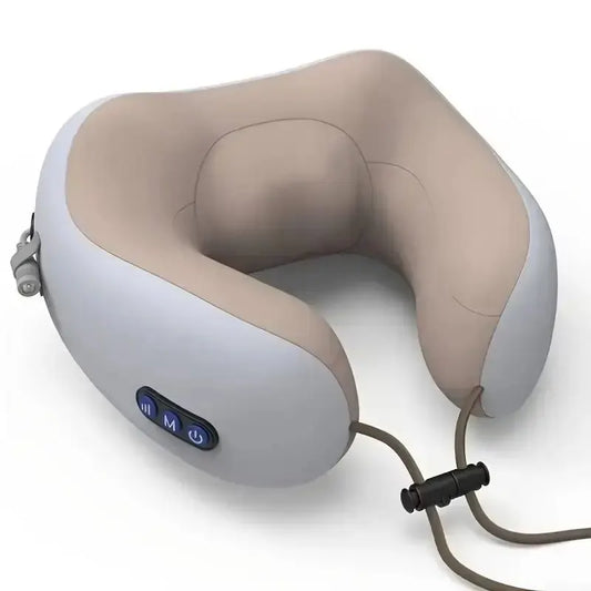 U-Shaped Electric Neck Massage Pillow - Adjustable Heating and Durable Memory Cotton