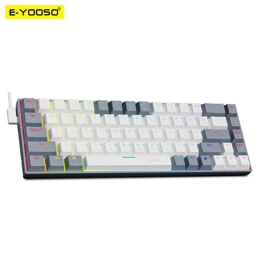 E-YOOSO Z686 RGB USB 60% Mini slim Mechanical Gaming Wired Keyboard Red Switch 68 Keys Gamer for Compute PC Laptop