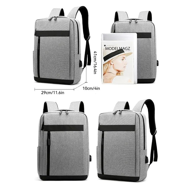 Large Capacity Business Laptop Backpack: Multifunctional, USB Charging, Waterproof, Casual Shoulder Bag for Men
