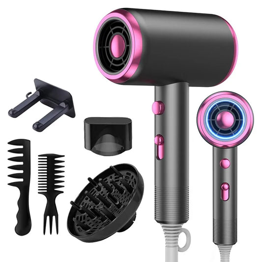 Hair Dryer with Diffuser Blow Dryer Comb Brush 1800W Ionic: Constant Temperature Hair Care Without Damage