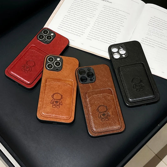 Premium Leather Card Slot Phone Case for iPhone 15/13/14/11/12 Pro Max, X/XS/XR, 7/8 Plus - Shockproof Wallet Cover with Card Holder
