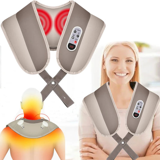 Powerful Neck and Shoulder Massager - Strong Massage Head with Hot Compress for Body Relief