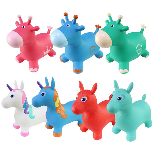 Kids Animal Inflatable Bouncy Horse Hopper Soft Vaulting Horse Bouncer PVC Jumping Leech Ride on Children Baby Play Toys