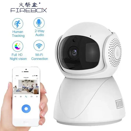 FHD WIFI PTZ Camera IP CCTV Security Protector Surveillance Wireless Camera Smart Auto Tracking Baby Monitor Compatible with Google Alexa