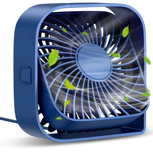 Mini Portable USB Desktop Fan – Quiet 3 Speed, 360° Rotatable Air Supply