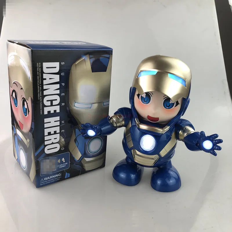 Marvel Iron Man Dance Action Figure: LED-Lighted Robot Model