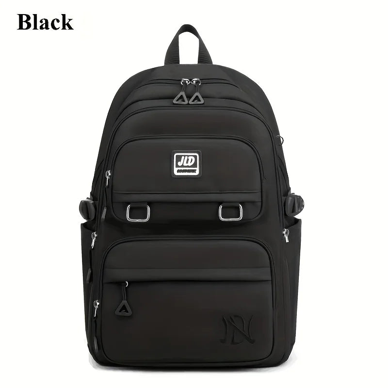 Stylish Waterproof Nylon Backpack: Large Capacity, Casual Double Shoulder Bag for Students, Fashionable Travel College Bag