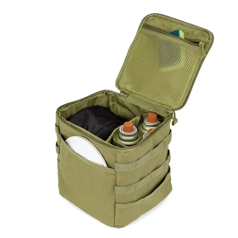 Ultimate Outdoor Camping Storage Bag: Large Capacity for Ground Nails, Tools, Gas Canisters, Picnic Cookware, and Utensils Kit