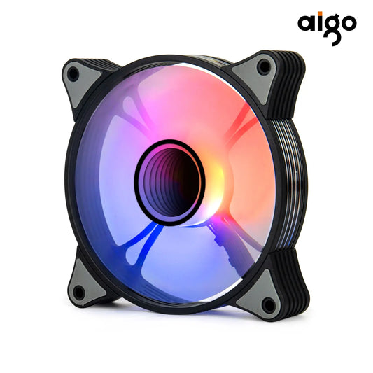 Aigo AR12PRO 120mm RGB Computer Case Fan with PWM CPU Cooling and ARGB Lighting - Enhanced Cooling Performance and Unlimited Space Design