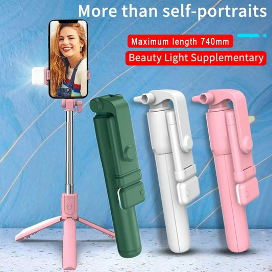 Capture Perfect Selfies with Cell Phone Selfie Stick Tripod - Bluetooth Remote, Wireless Selfie Stick, Phone Holder Stand with Beauty Fill Light
