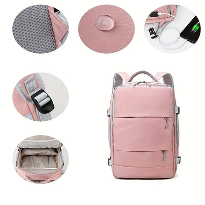 Stylish Women's Backpack: Large Capacity for Journeys, Multifunctional with Shoe Storage, Waterproof with Dry and Wet Separation
