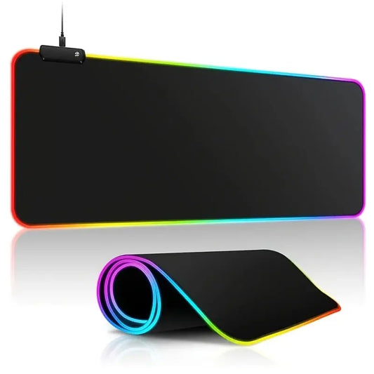 Large Gaming Mouse Pad with Light Modes, Touch Control, Extended Design, Non-Slip Rubber Base - Soft Computer Keyboard Mat for Enhanced Gaming Experience