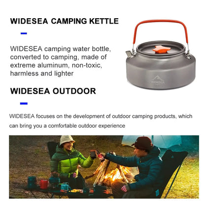 Widesea Camping Water Kettle - 1.1L, 2L, 1.5L Options - Outdoor Coffee Kettle Tableware Picnic Set Supplies Equipment Utensils Tourism Cookware