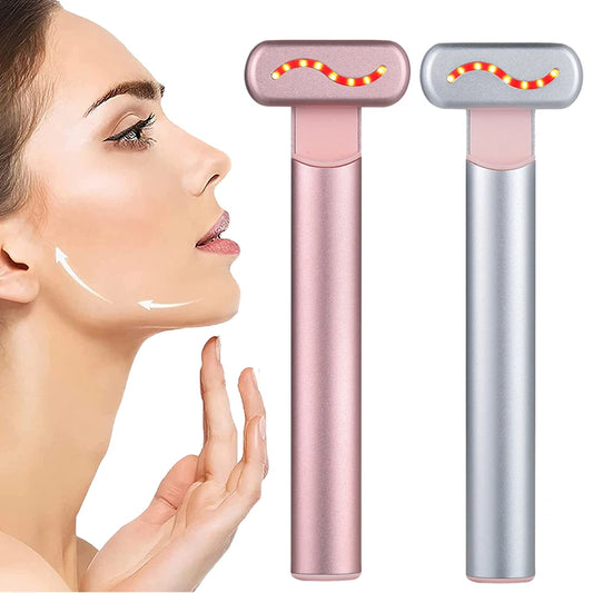 EMS Microcurrent Face Lifting Device Red Light Facial Wand Eye Neck Massager Skin Tightening  Anti Wrinkle Skin Care Beauty Tool