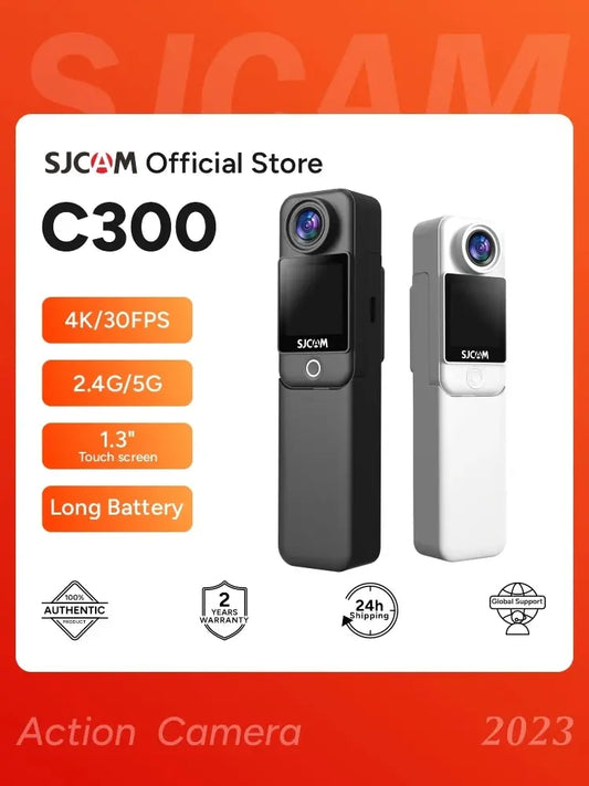 SJCAM C300 Pocket Action Camera | 4K/30FPS | Long Battery | 6-Axis GYRO Stabilization | 5G WiFi Remote | Webcam Sport DV Shooting Cam
