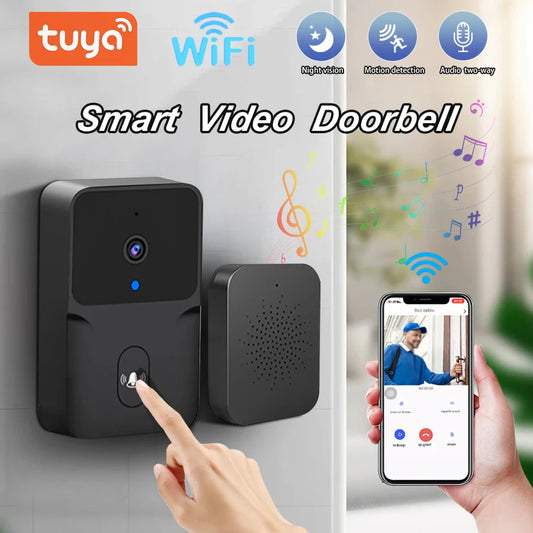 Tuya Smart Wifi Video Doorbell: Wireless HD Camera, PIR Motion Detection, IR Alarm Security, Smart Home Door Bell Intercom