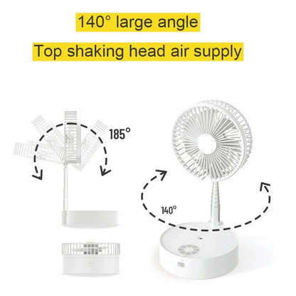 Summer Portable Floor Folding Fan – Dual-Use, 7 Blades, 7200mAh Battery