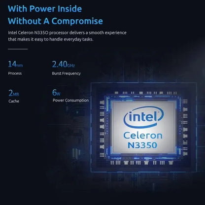 MLLSE M2 Mini PC - Intel Celeron N3350 CPU, 6GB RAM, 64GB ROM, USB3.0, Win10, WiFi Bluetooth 4.2, Portable Desktop Computer