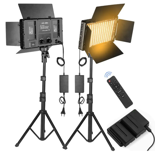 Nagnahz U800+ LED Video Light Photo Studio Lamp Bi-Color 2500K-8500K Dimmable with Tripod Stand Remote for Video Recording