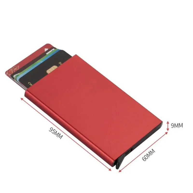 Sleek and Convenient: Automatic Pop-Up Slim Aluminum Wallet - Pocket Card Case