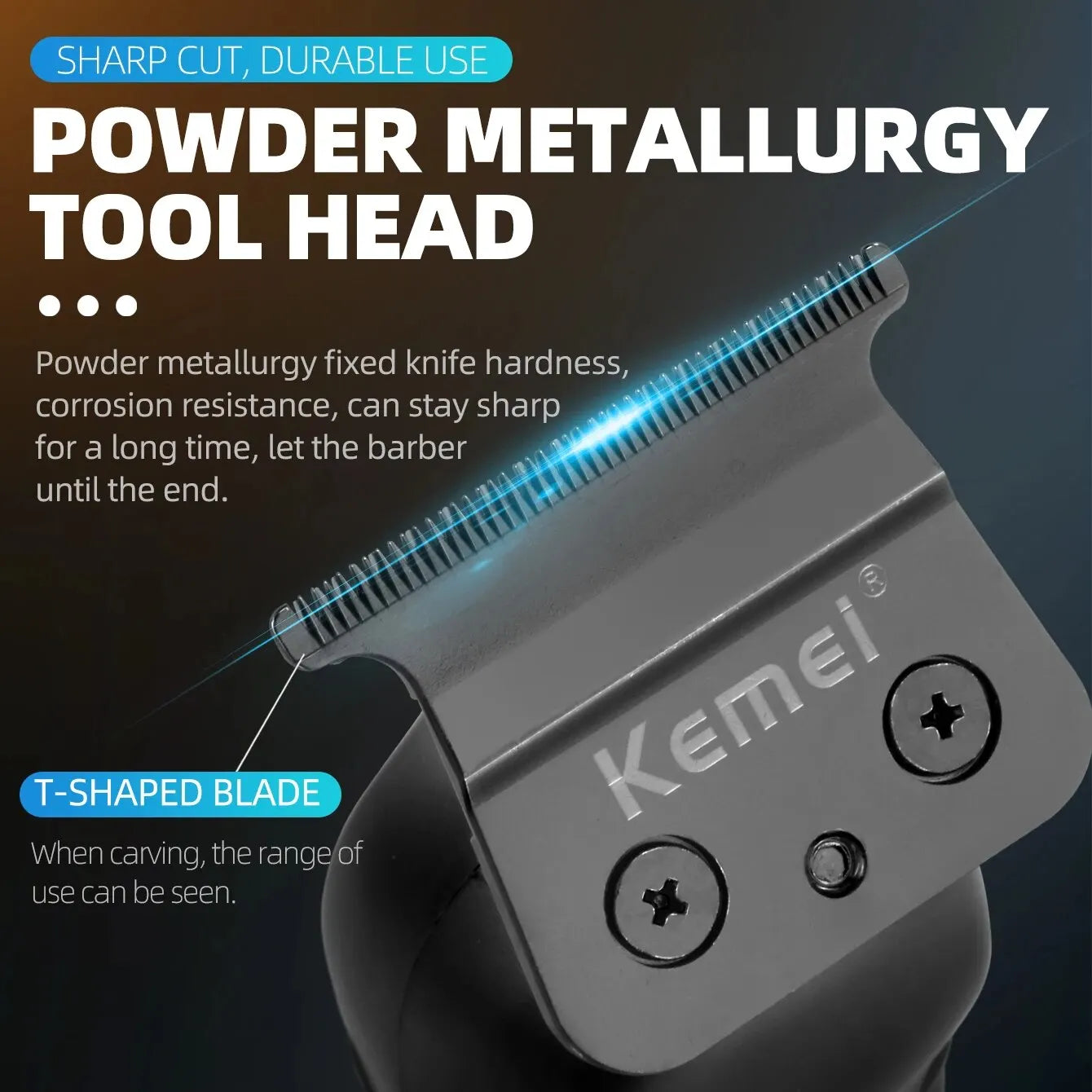 KEMEI Professional Beard & Hair Trimmer for Men: Bump Free Technology - Cordless Electric Beard Trimmer