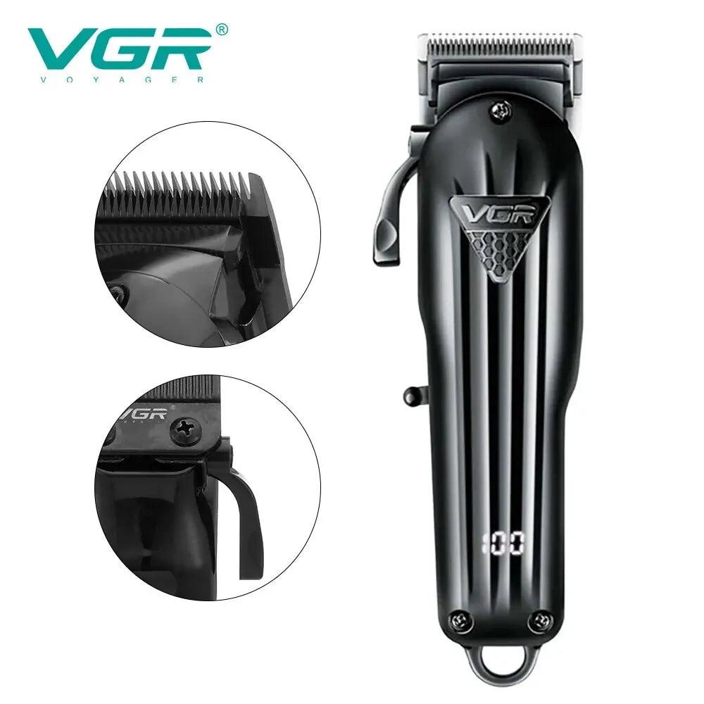 VGR V-282 Hair Cutting Machine: Professional Electric Trimmer, Rechargeable Barber Hair Clipper Cordless for Men