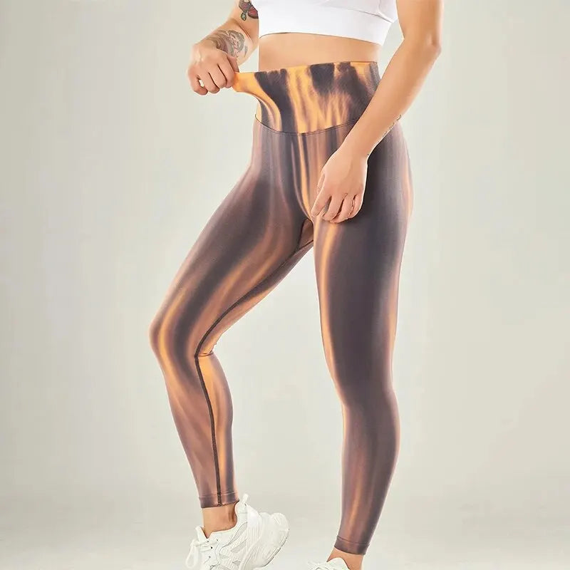 Scrunch Butt Lifting Seamless Tie Dye Leggings - High Waist Booty Yoga Workout Gym Pants for Women