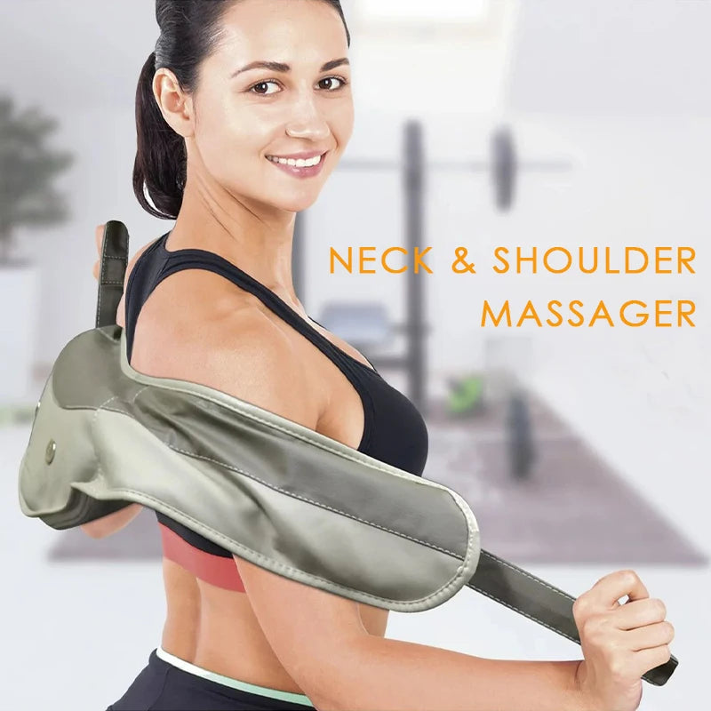 Powerful Neck and Shoulder Massager - Strong Massage Head with Hot Compress for Body Relief