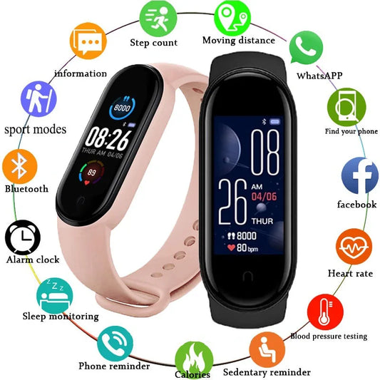 M5 Smart Watch Color Screen Step Counting Multi Sport Mode Message Reminder Photography Music Remote Control Smart Band