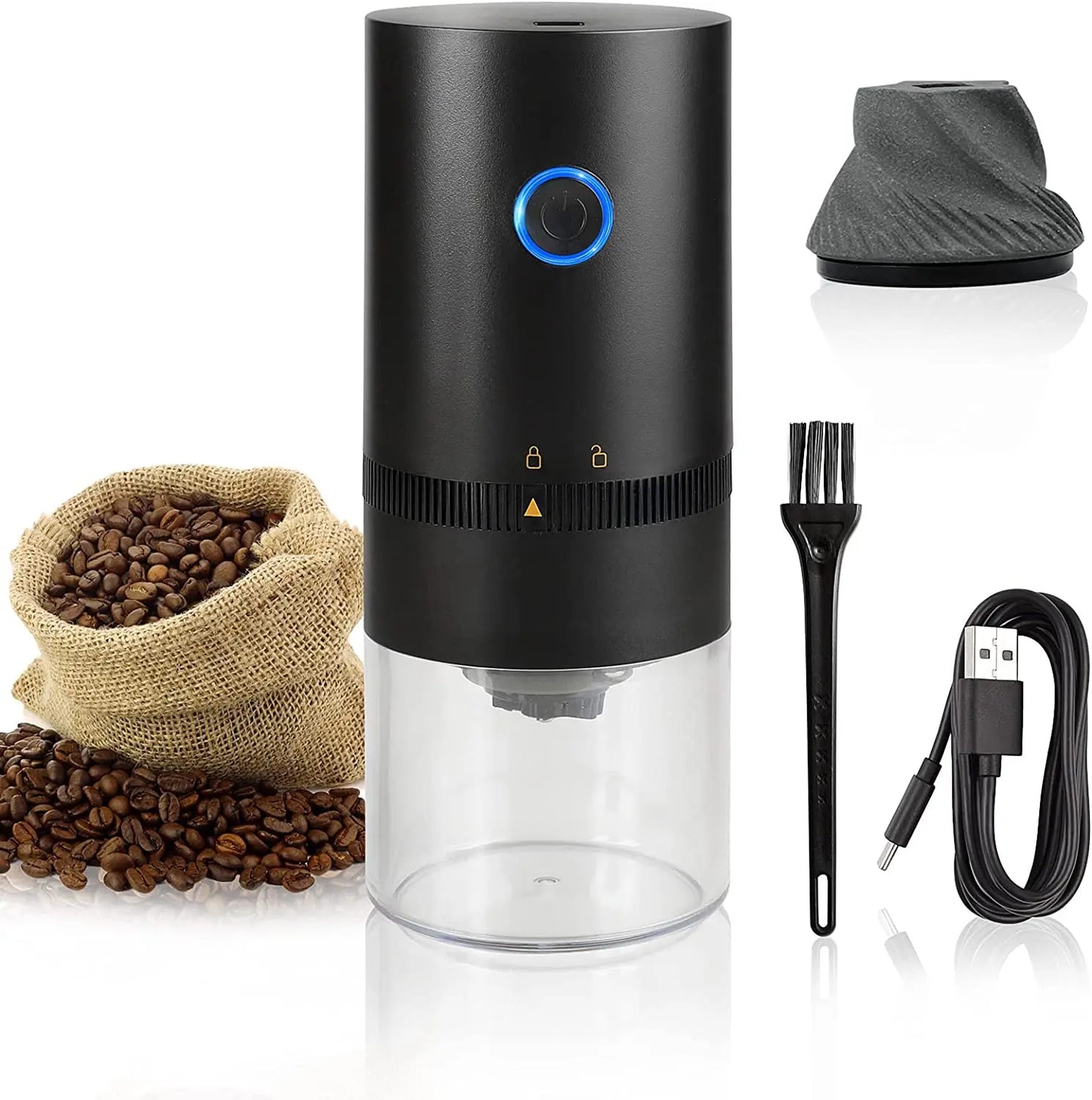 Portable Electric Coffee Grinder - USB Type-C Rechargeable Ceramic Grinding Core for Professional Coffee Beans Grinding