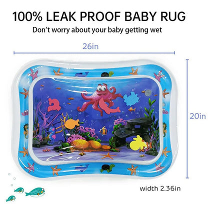 Baby Water Play Mat - Inflatable PVC Tummy Time Cushion for Infants and Toddlers