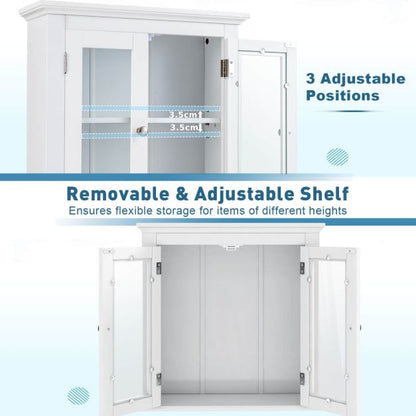 Double Tempered Glass Door Wall-Mounted Cabinet