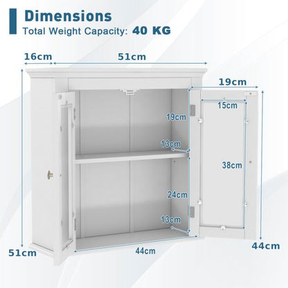 Double Tempered Glass Door Wall-Mounted Cabinet