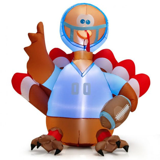 5 Feet Inflatable Radiant Rugby Turkey Lights Up Thanksgiving