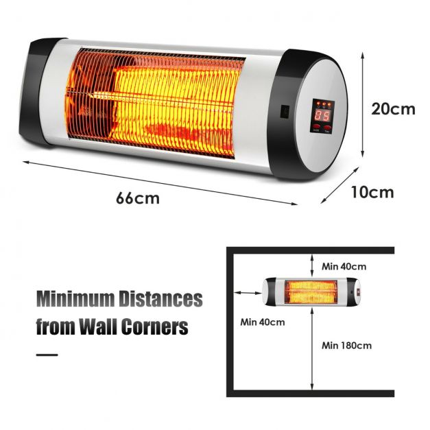 Electric Infrared Heater with LED Display and Timer-1500W