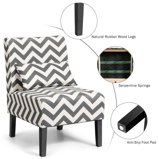 Armless Accent Chair with Cozy Pillow, Perfect for Home Office Comfort