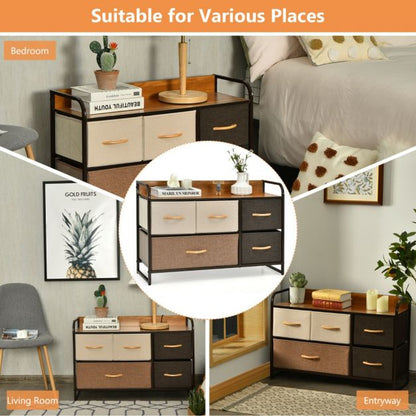 5-Drawer Dresser Storage with Foldable Fabric Drawers