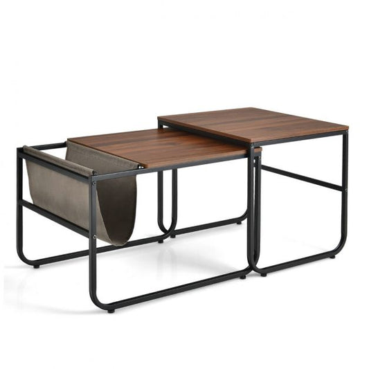 Dynamic Duo of Modern Industrial Nesting Coffee Tables