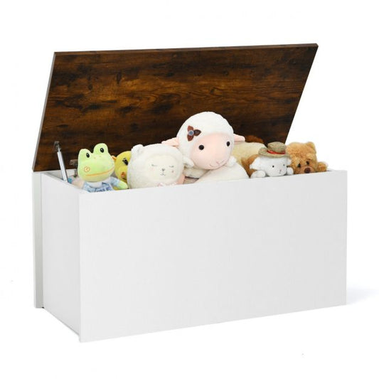 Wooden Storage Chest with Flip-Up Lid: Ideal for Bedrooms, Hallways, and Kids' Rooms