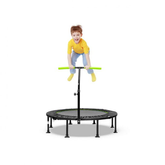 110 CM Height-Adaptable Mini Trampoline with Handrail